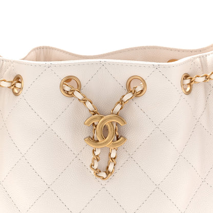 Chanel Caviar Quilted Mini Chanel 25 Handbag White 8 of 10