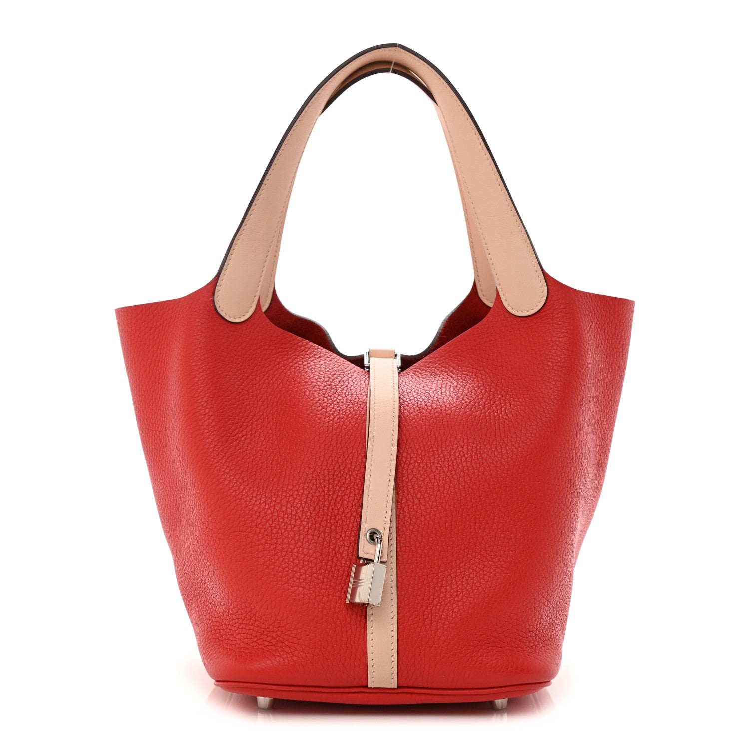 Hermes Taurillon Clemence Swift Picotin Lock 22 MM Rouge Tomate Rose Eglantine 1 of 7