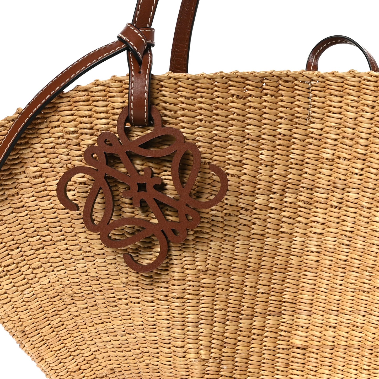 Calfskin Raffia Paulas Ibiza Small Shell Basket Tote Bag Natural Tan