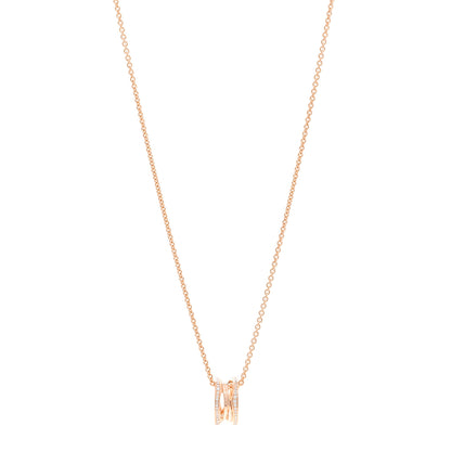 Bulgari 18K Rose Gold Diamond B.Zero1 Open Legends Pendant Necklace 1 of 4