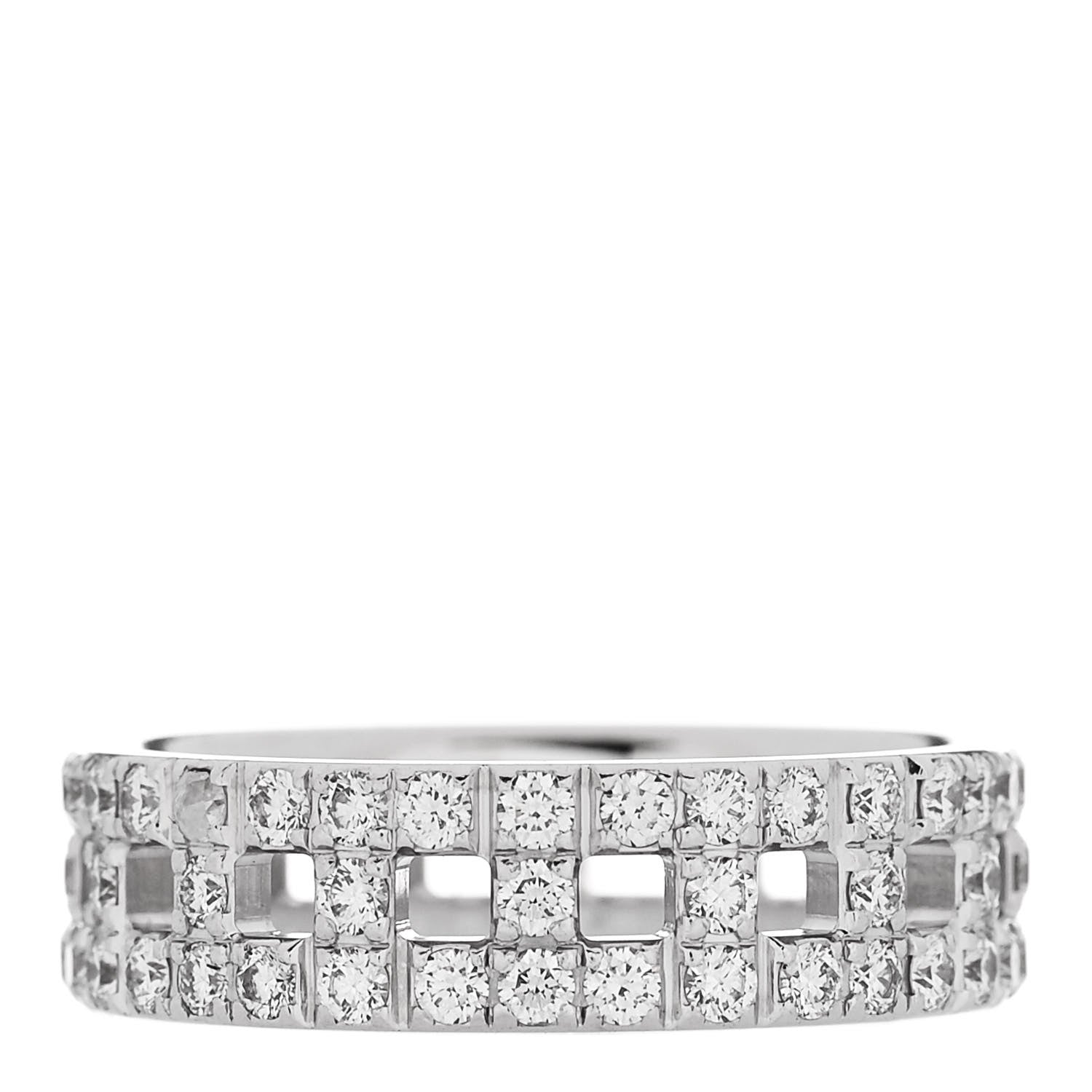 Tiffany 18K White Gold Diamond T True Wide Ring 53 6.25 3 of 5