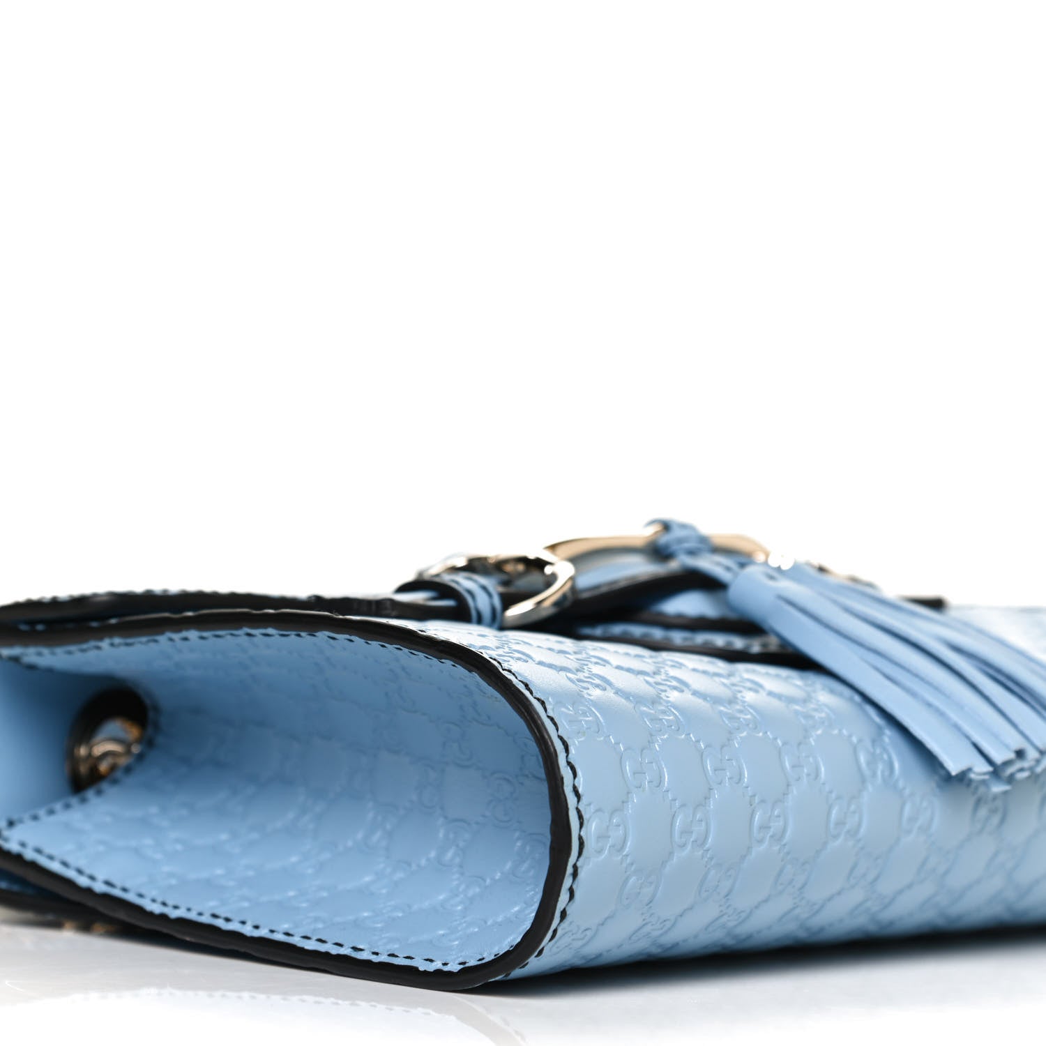 Gucci Soft Microguccissima Mini Emily Chain Shoulder Bag Mineral Blue 9 of 10