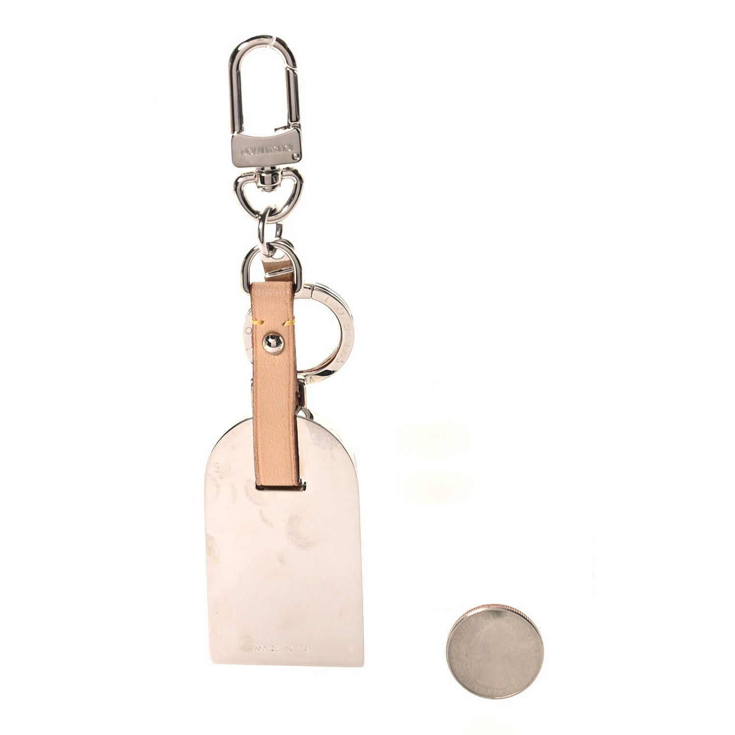 Louis Vuitton Metal Luggage Tag Key Holder Silver 2 of 4