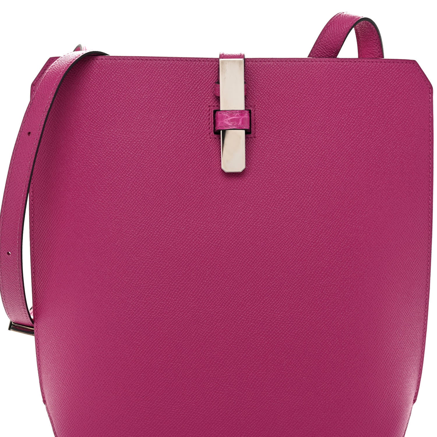 Hermes Epsom Shiny Niloticus Crocodile Touch Baton de Craie 30 Rose Pourpre Sheherazade 7 of 11