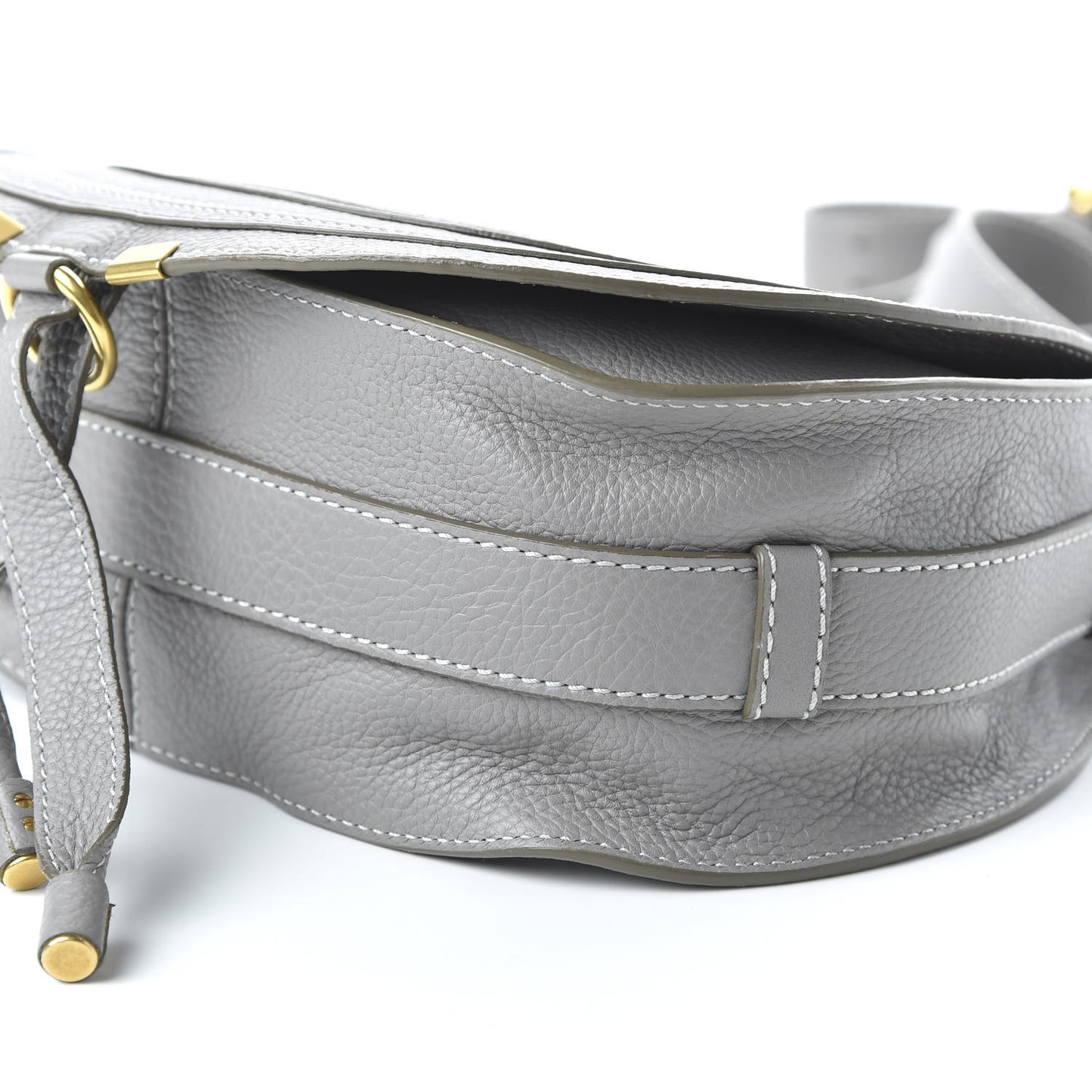 Calfskin Medium Marcie Round Crossbody Bag Cashmere Grey