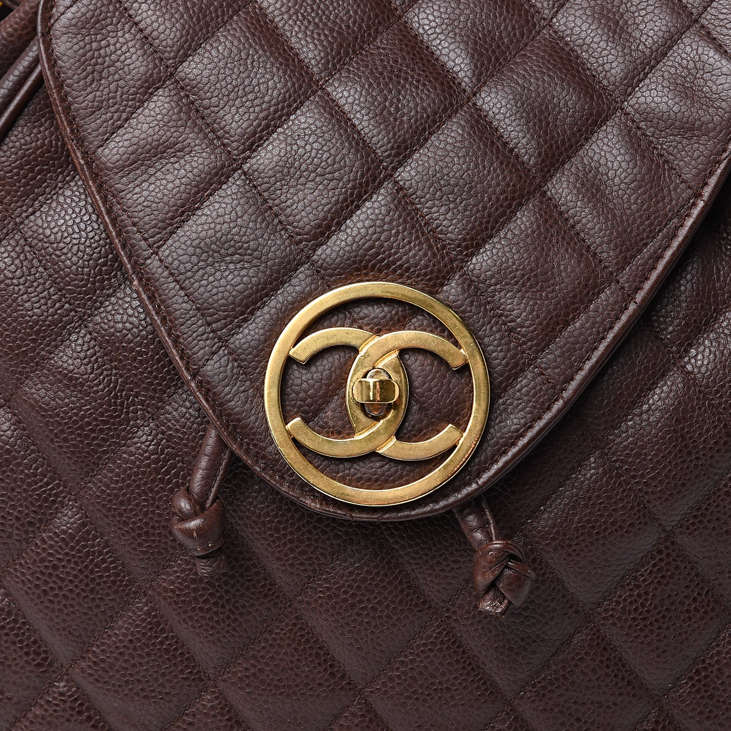 Chanel Caviar Quilted CC Backpack Brown 11 of 12