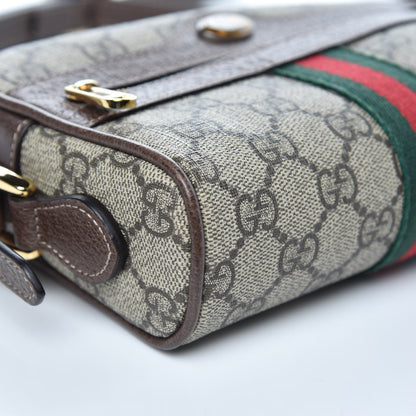 Gucci GG Supreme Monogram Web Mini Ophidia Shoulder Bag Brown 8 of 10