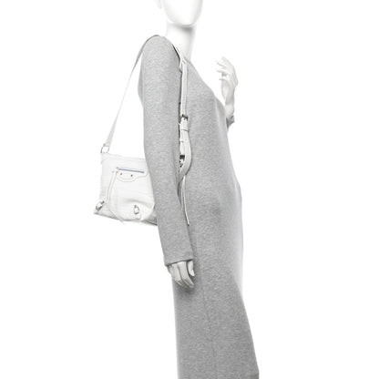Balenciaga Extra Supple Calfskin Crocodile Embossed Neo Classic Hardware Hobo XS White 2 of 10