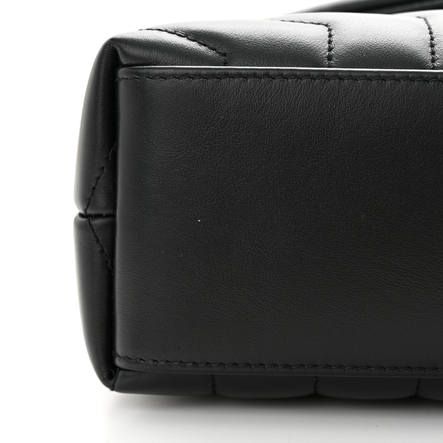 Calfskin Y Quilted Monogram Small Loulou Chain Satchel Black