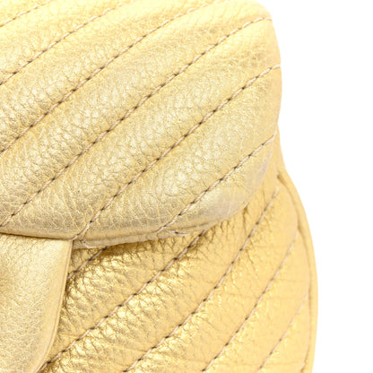 Chanel Metallic Aged Calfskin Chevron Small Bubble CC Flap Gold 13 of 13