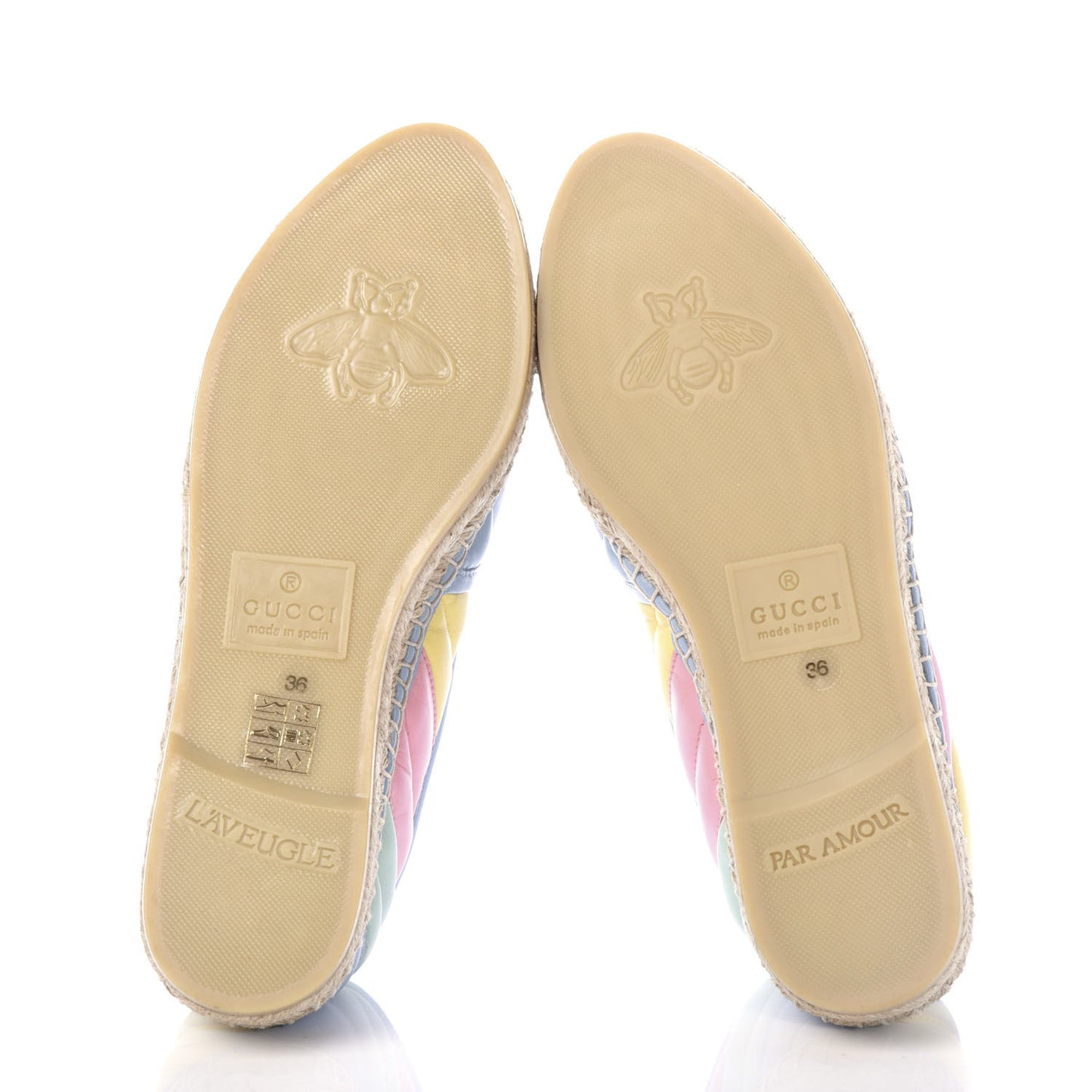 Nappa Matelasse Diagonal GG Marmont Espadrilles 36 Multicolor Pastel