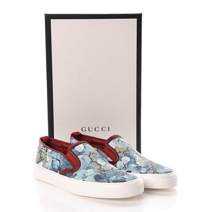 Gucci GG Supreme Monogram Blooms Womens Slip On Sneakers 35.5 Beige Blue Navy Red 8 of 8