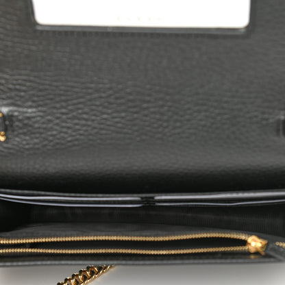 Gucci Calfskin Mini GG Marmont Chain Wallet Black 5 of 10