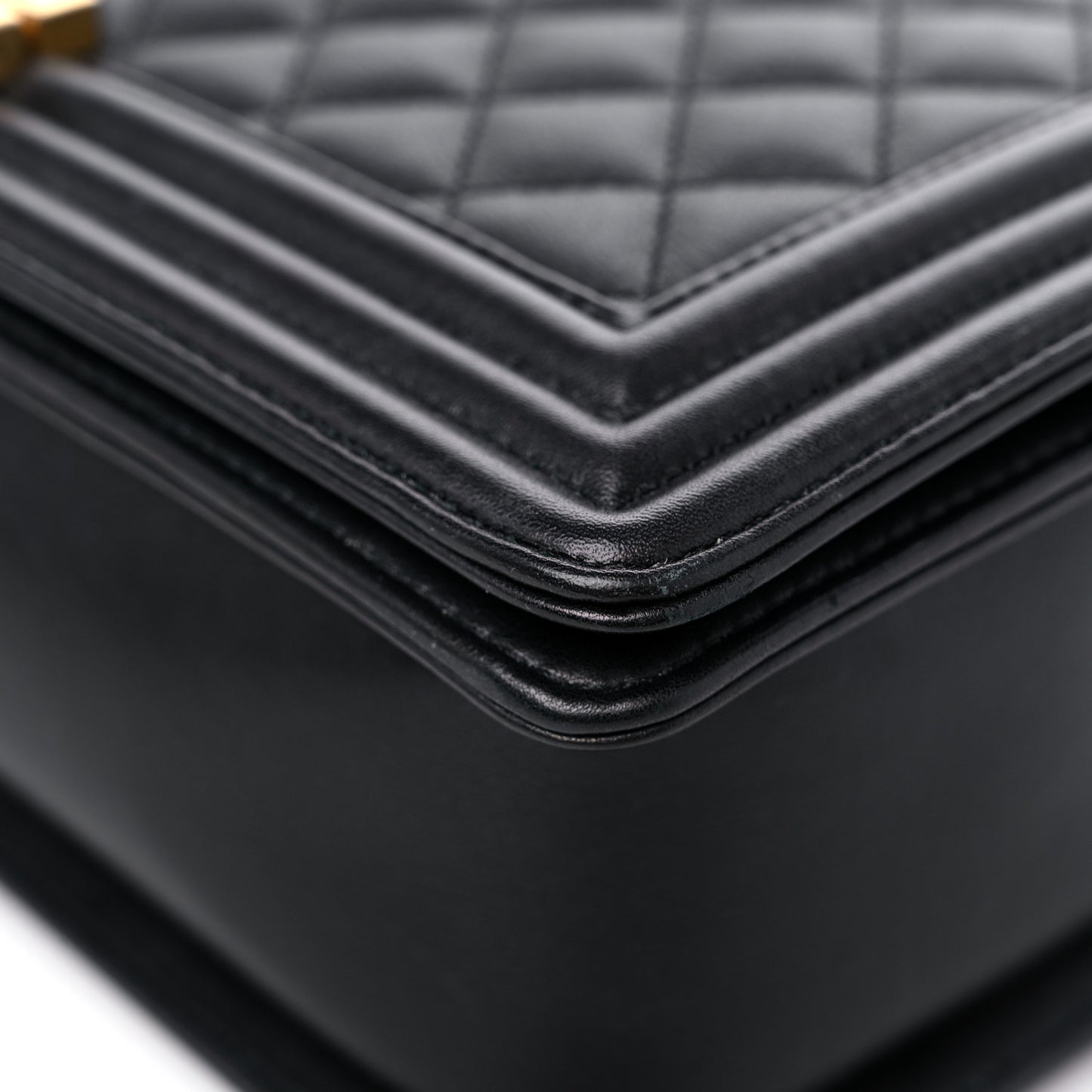 Calfskin Quilted New Medium Boy Flap Black