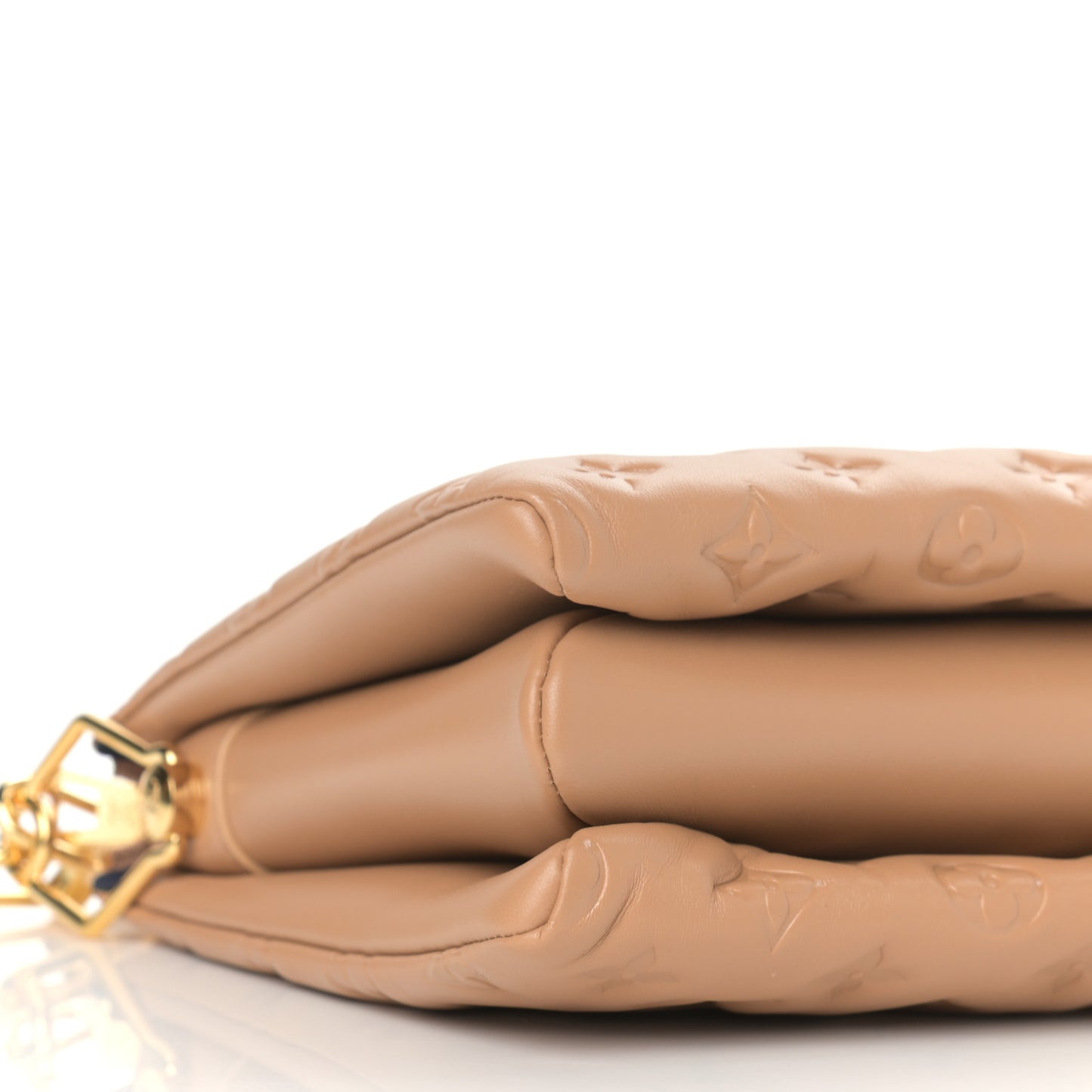 Lambskin Embossed Monogram Coussin PM Camel