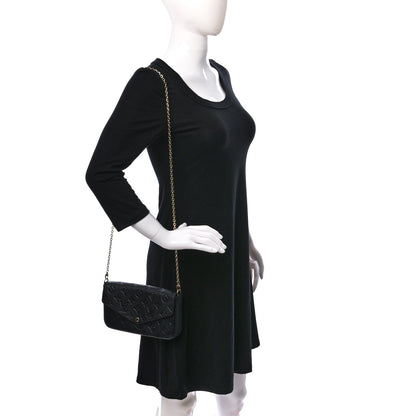 Louis Vuitton Empreinte Pochette Felicie Chain Wallet Black 2 of 8