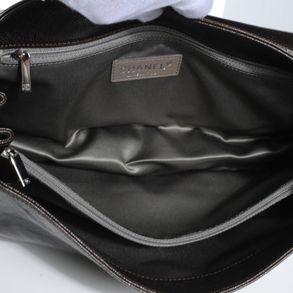 Chanel Glazed Caviar Pocket In The City Shoulder Bag Brown 9 of 9
