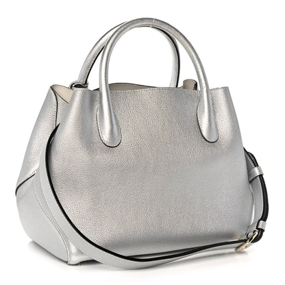 Christian Dior Metallic Supple Grained Calfskin Medium Open Bar Tote Silver 3 of 14