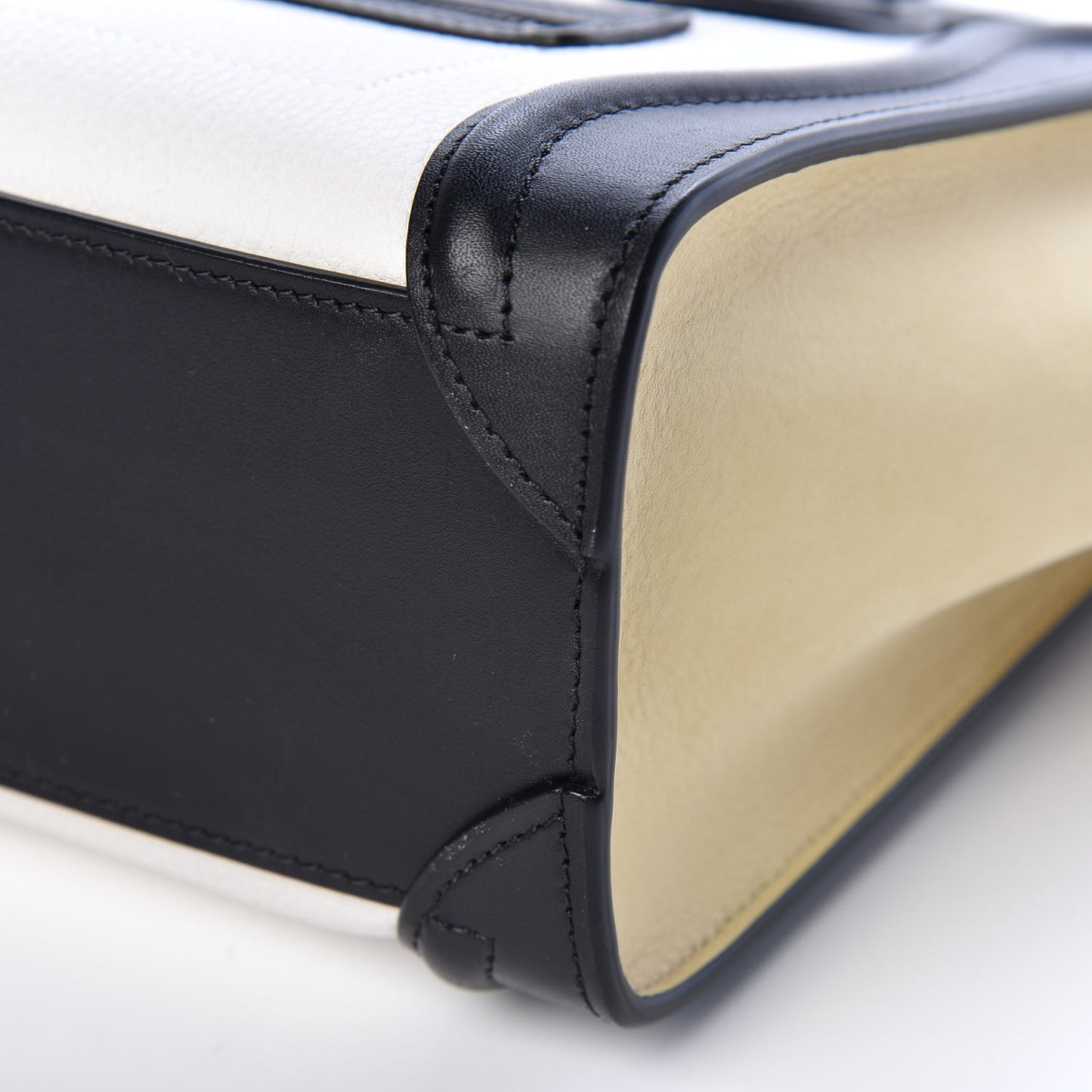 Grained Baby Calfskin Nubuck Nano Tri-Color Luggage White