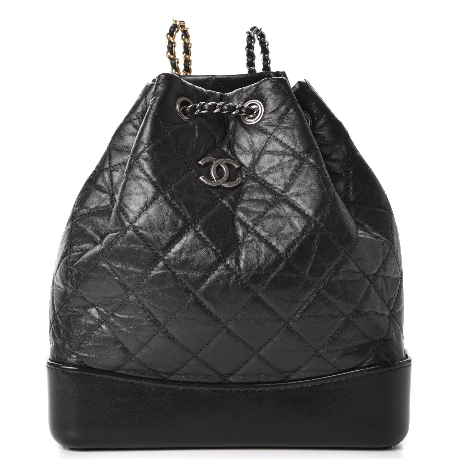 Chanel Aged Calfskin Quilted Gabrielle Backpack Black 1 of 8