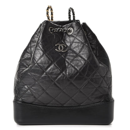 Chanel Aged Calfskin Quilted Gabrielle Backpack Black 1 of 8