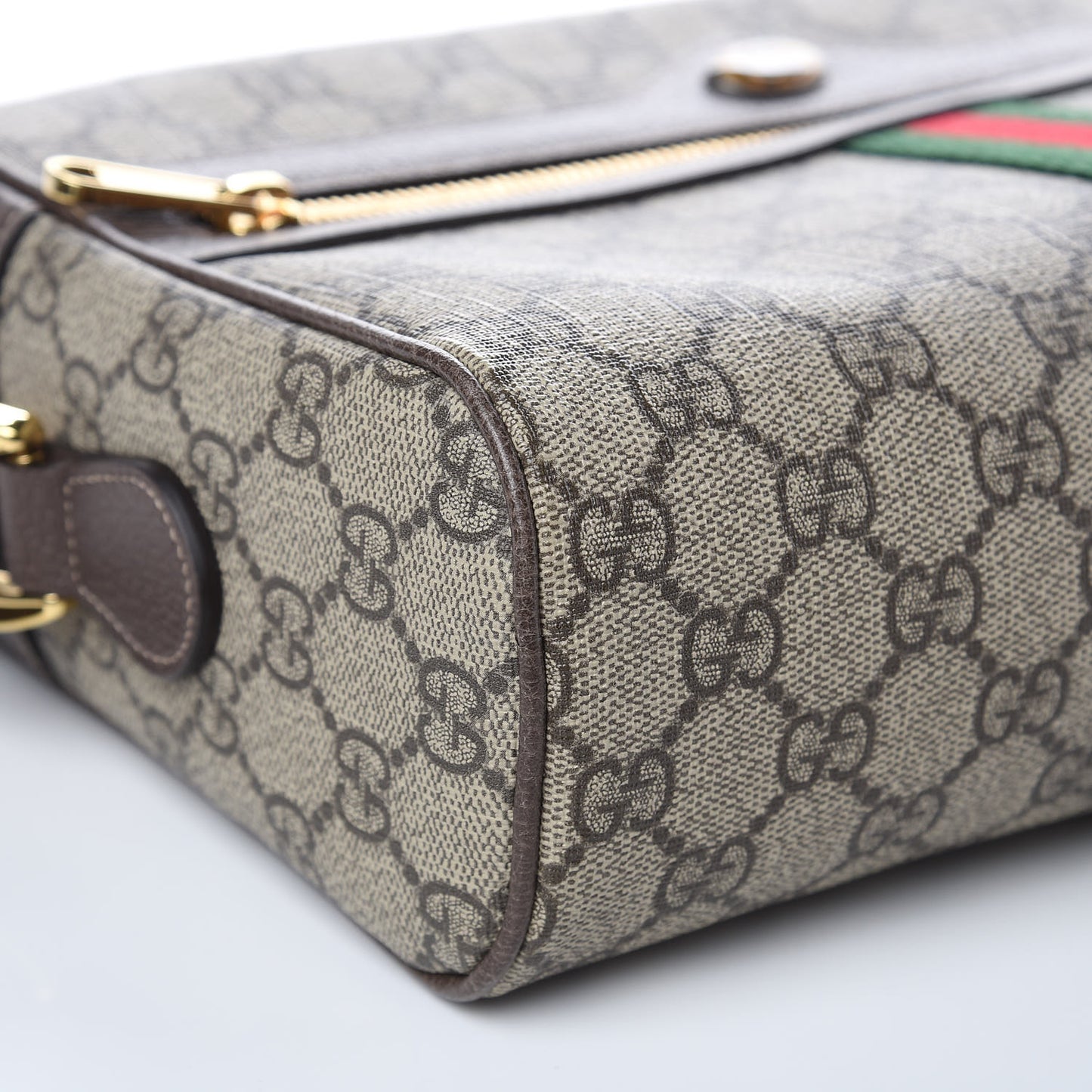 GG Supreme Monogram Web Small Ophidia Shoulder Bag Brown