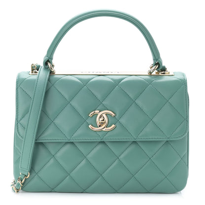 Chanel Lambskin Quilted Small Trendy CC Flap Dual Handle Bag Light Green 1 of 10