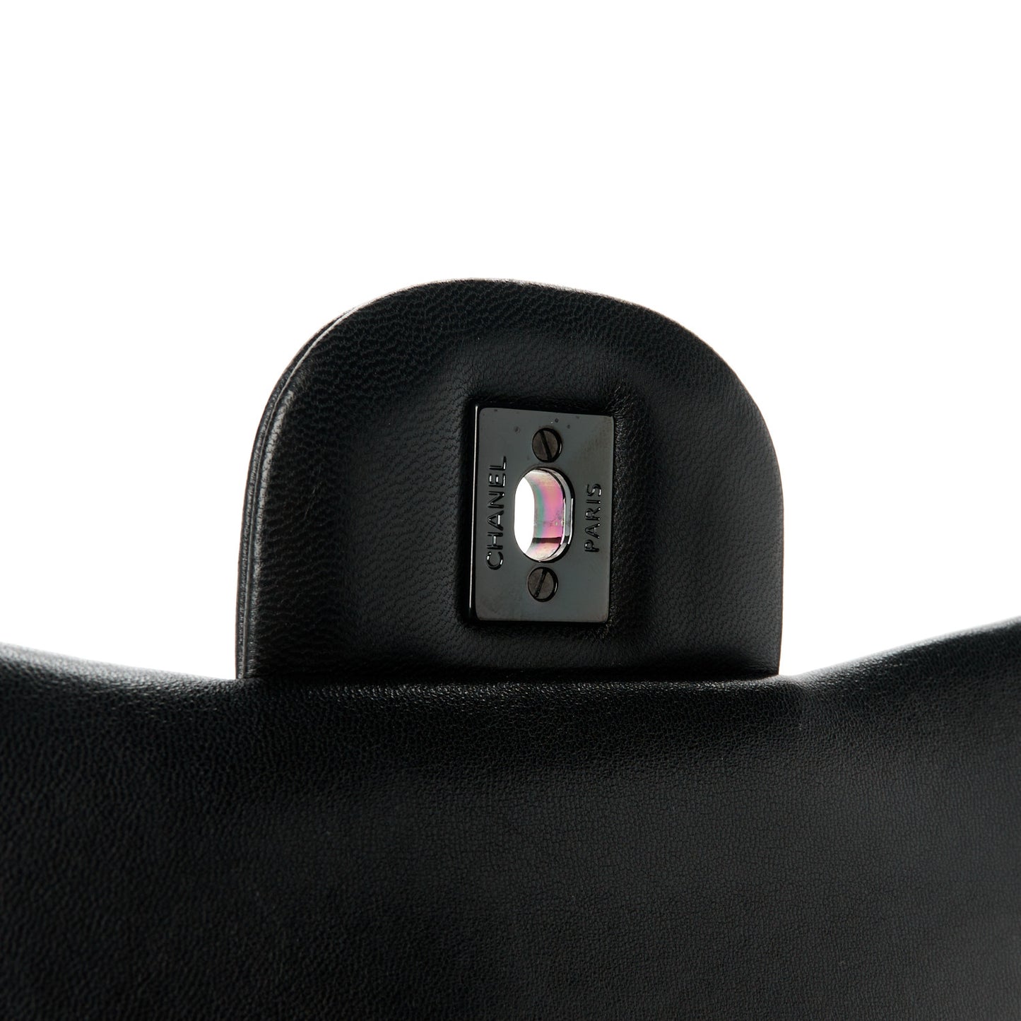 Lambskin Chevron Quilted Jumbo Double Flap So Black