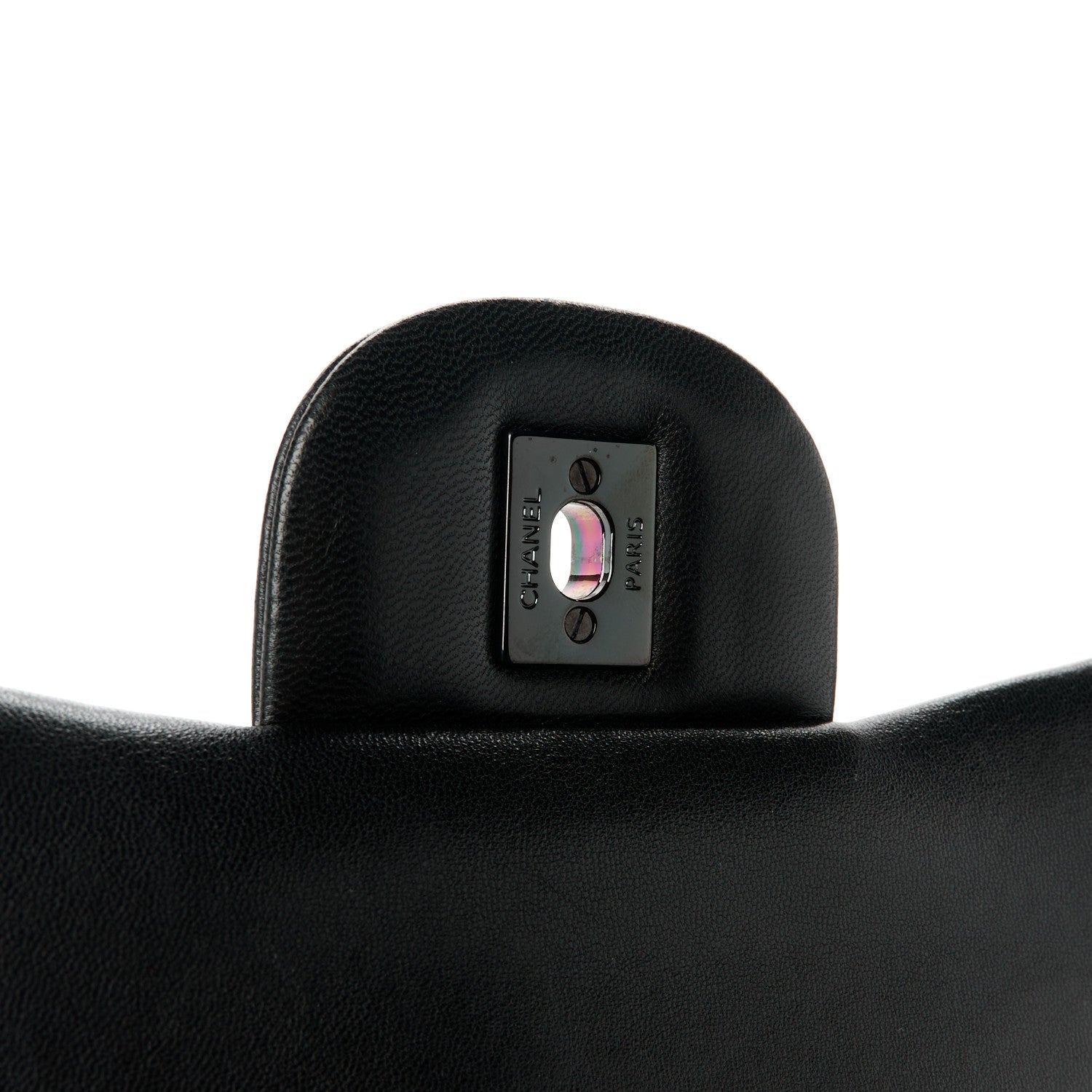 Chanel Lambskin Chevron Quilted Jumbo Double Flap So Black 7 of 11