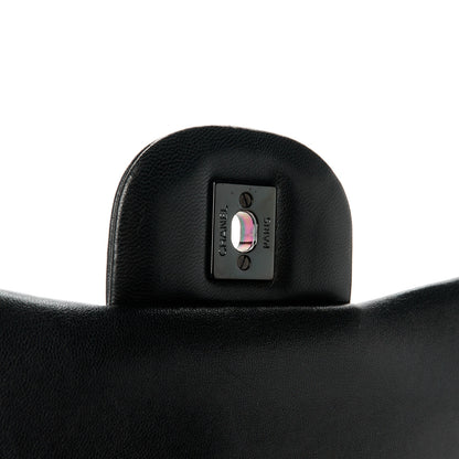 Chanel Lambskin Chevron Quilted Jumbo Double Flap So Black 7 of 11