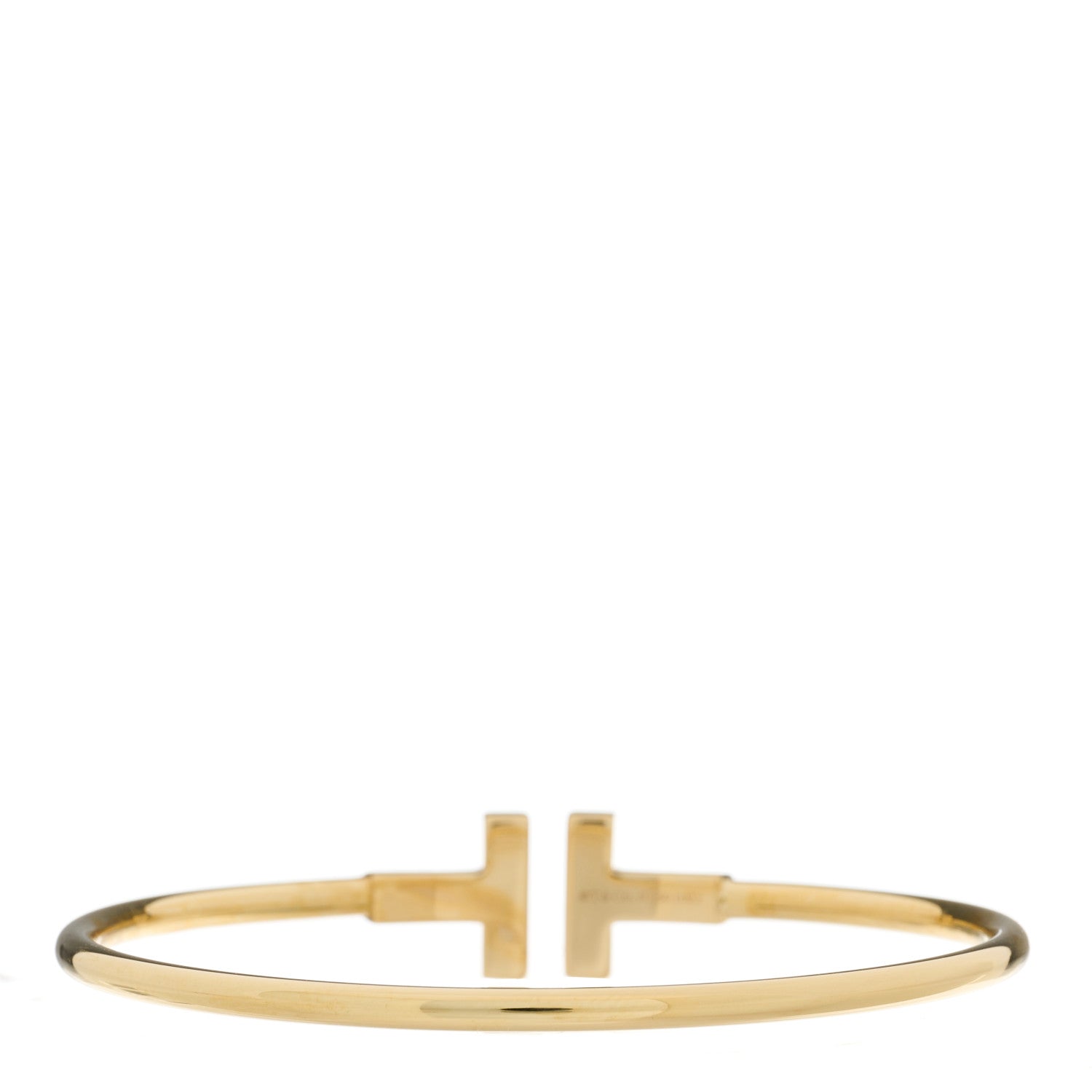 Tiffany 18K Yellow Gold Diamond T Wire Bracelet 2 of 3