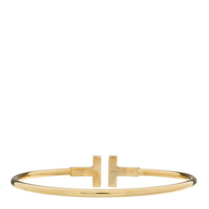 Tiffany 18K Yellow Gold Diamond T Wire Bracelet 2 of 3