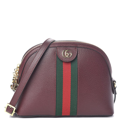 Gucci Textured Calfskin Web Small Ophidia Dome Shoulder Bag Vintage Bordeaux 1 of 9