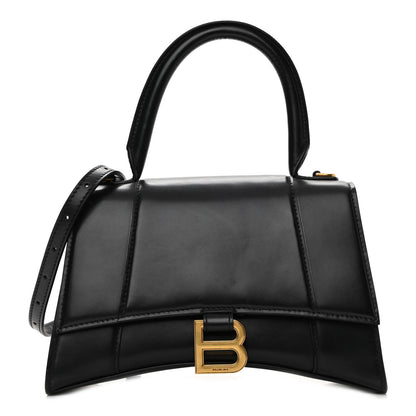 Balenciaga Shiny Box Calfskin Small Hourglass Top Handle Bag Black 1 of 10