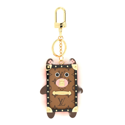 Louis Vuitton Mink Fur Reverse Monogram Eye-Trunk Bear Bag Charm Key Holder 1 of 7