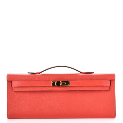 Hermes Epsom Kelly Cut Clutch Pochette Rose Jaipur 1 of 30