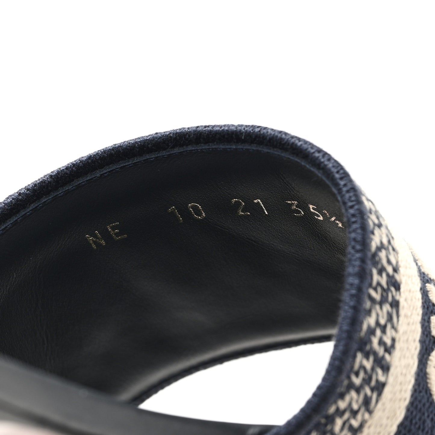 Canvas Embroidered Dway Mules Slide Sandals 35.5 Deep Blue