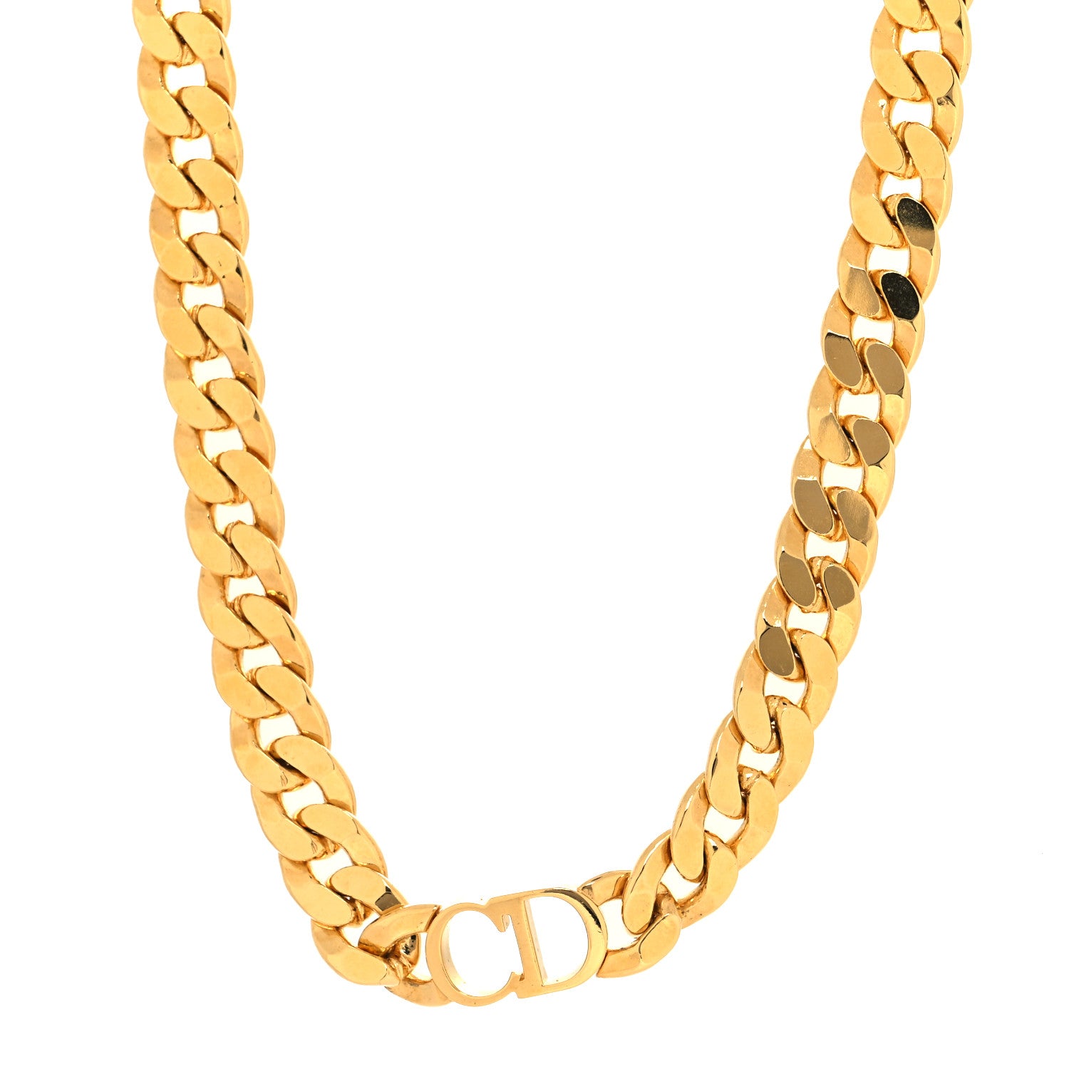 Christian Dior Metal CD Choker Necklace Gold 1 of 5