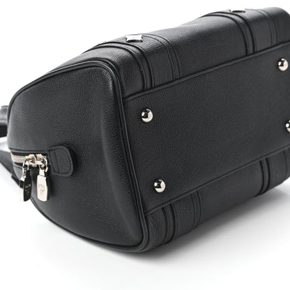 MCM Grained Calfskin Studded Boston Bag Black 6 of 9