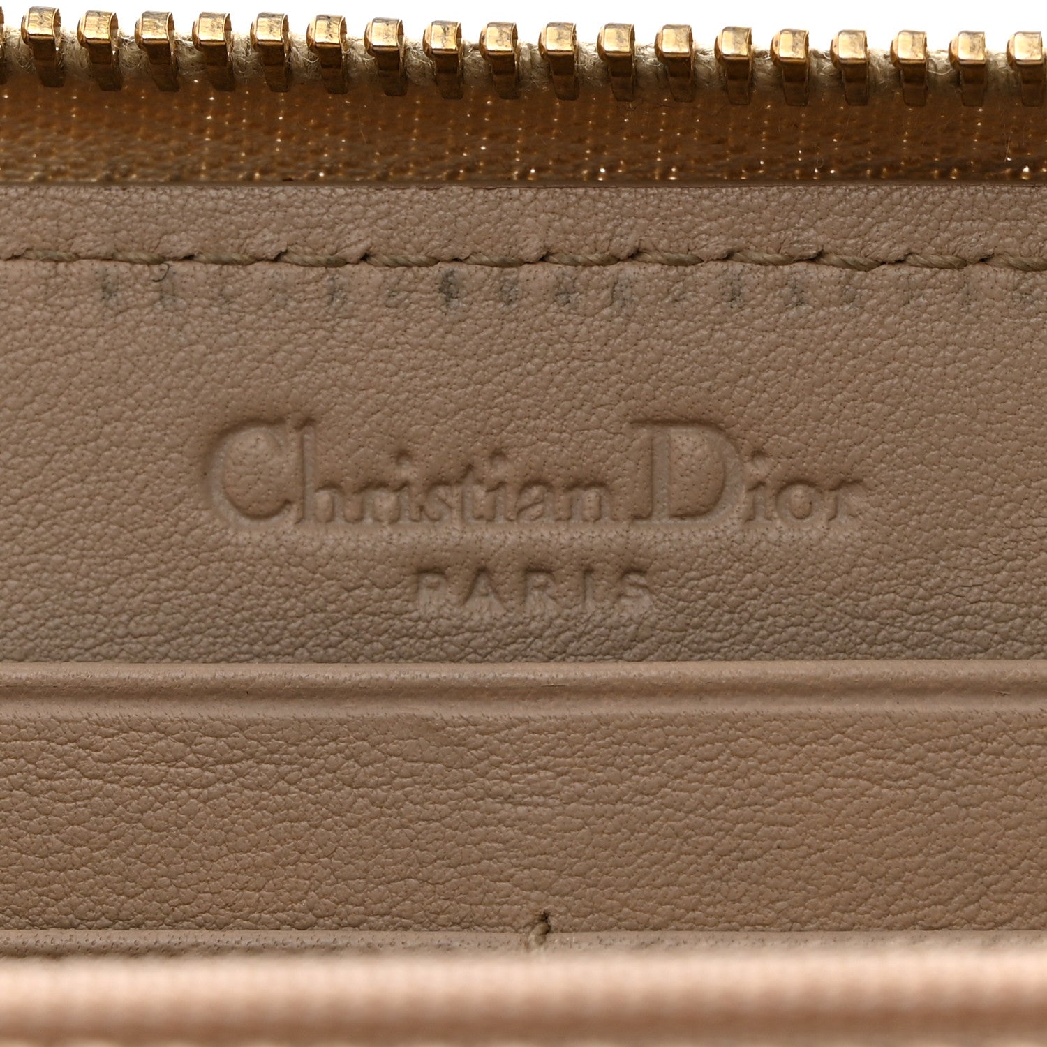 Christian Dior Patent Cannage Lady Dior Continental Zip Wallet Beige 6 of 6