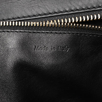 Celine Calfskin Shrunken Lambskin Micro Tri-Color Luggage Black Brown White 6 of 13