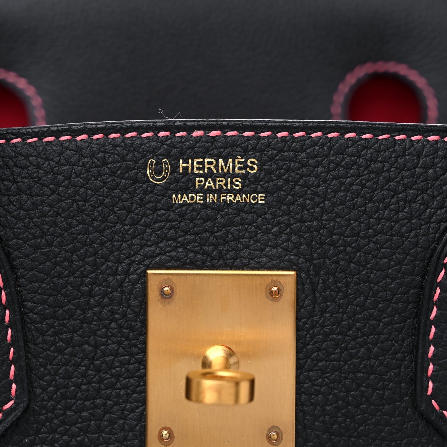 Hermes Togo Horseshoe Birkin 30 Plomb Rose Lipstick 6 of 10