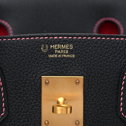 Hermes Togo Horseshoe Birkin 30 Plomb Rose Lipstick 6 of 10