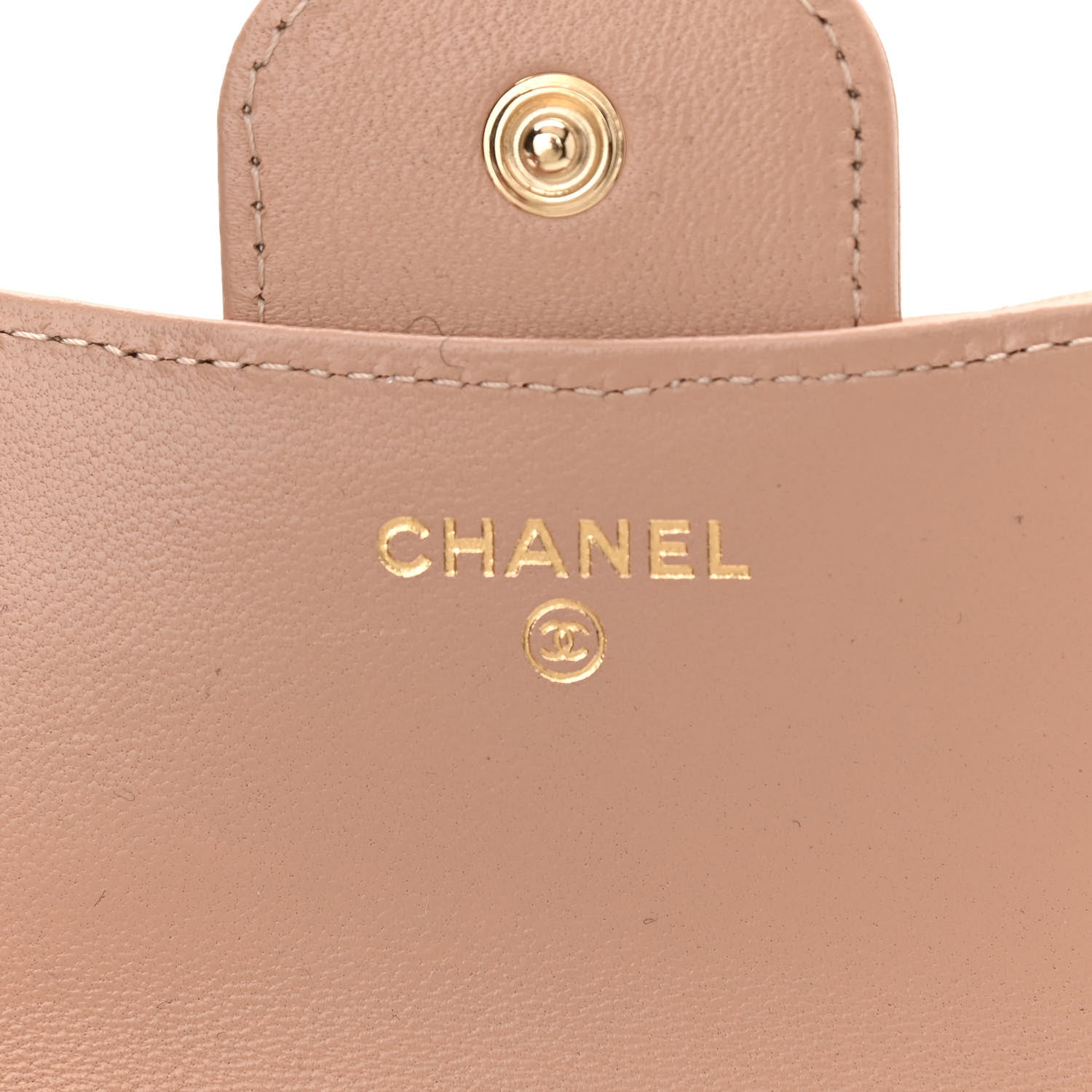 Chanel Lambskin Quilted Top Handle Flap Coin Purse With Chain Beige 6 of 13