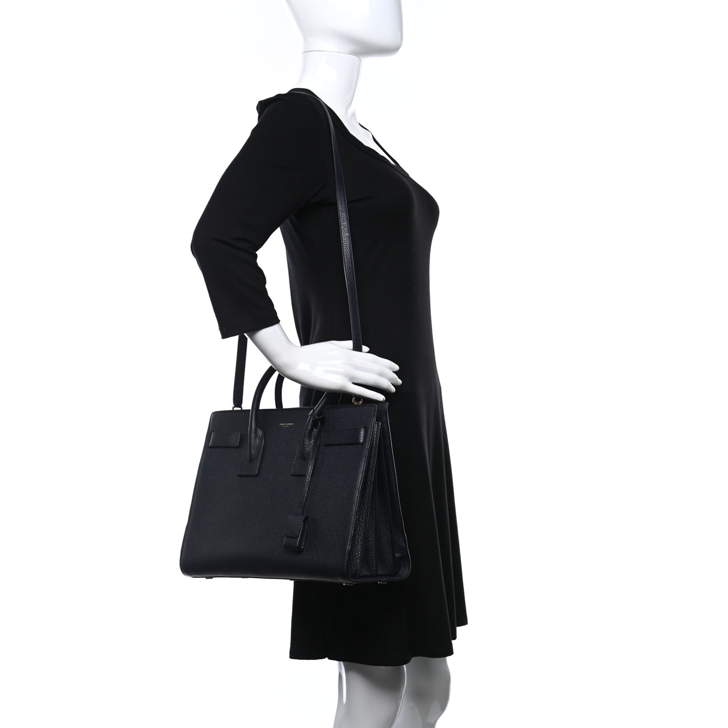 Grained Calfskin Small Sac De Jour Navy