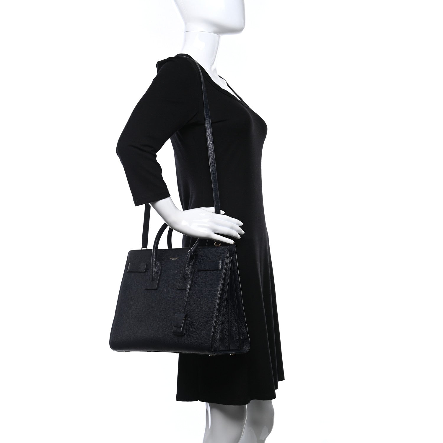 Saint Laurent Grained Calfskin Small Sac De Jour Navy 2 of 9