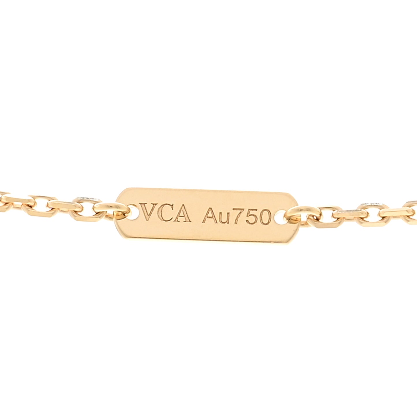 18K Yellow Gold Mother of Pearl Vintage Alhambra Pendant Necklace