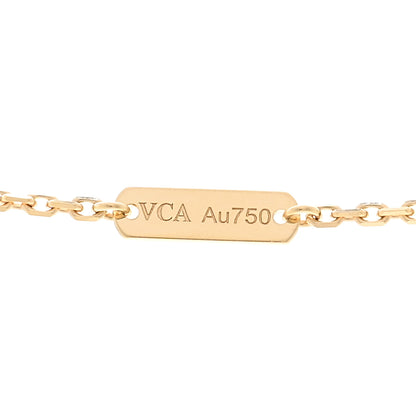 Van Cleef & Arpels 18K Yellow Gold Mother of Pearl Vintage Alhambra Pendant Necklace 5 of 6