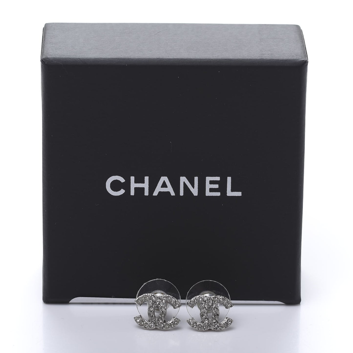 Crystal CC Earrings Silver
