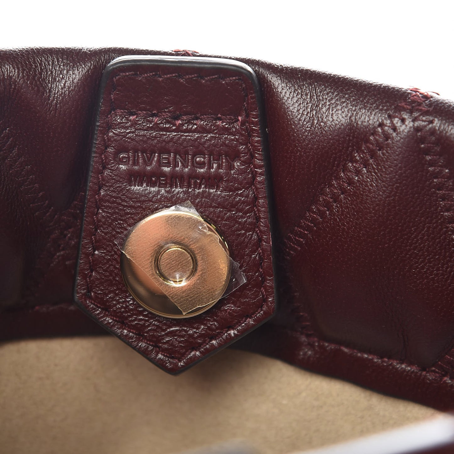 Lambskin Quilted Mini GV Bucket Bag Aubergine